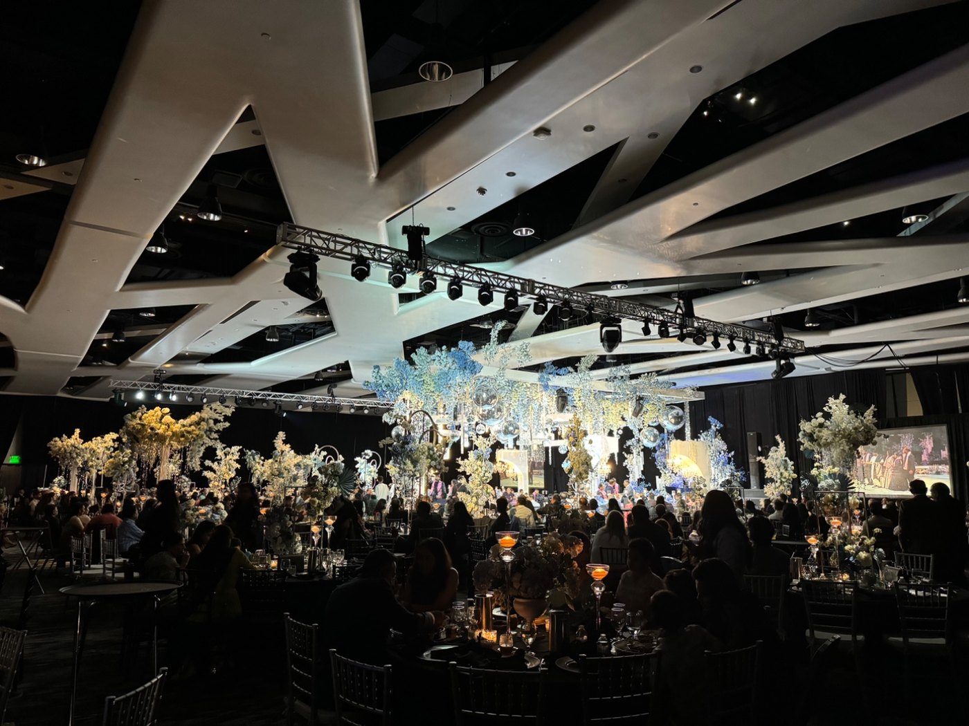Gala ballroom event with professional audio setup