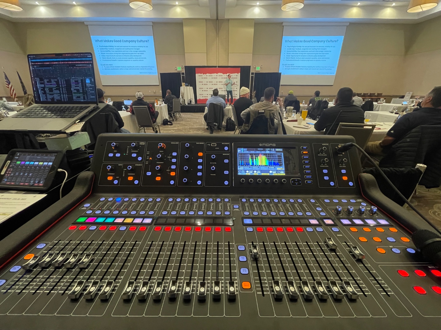 Midas M32 console at corporate conference