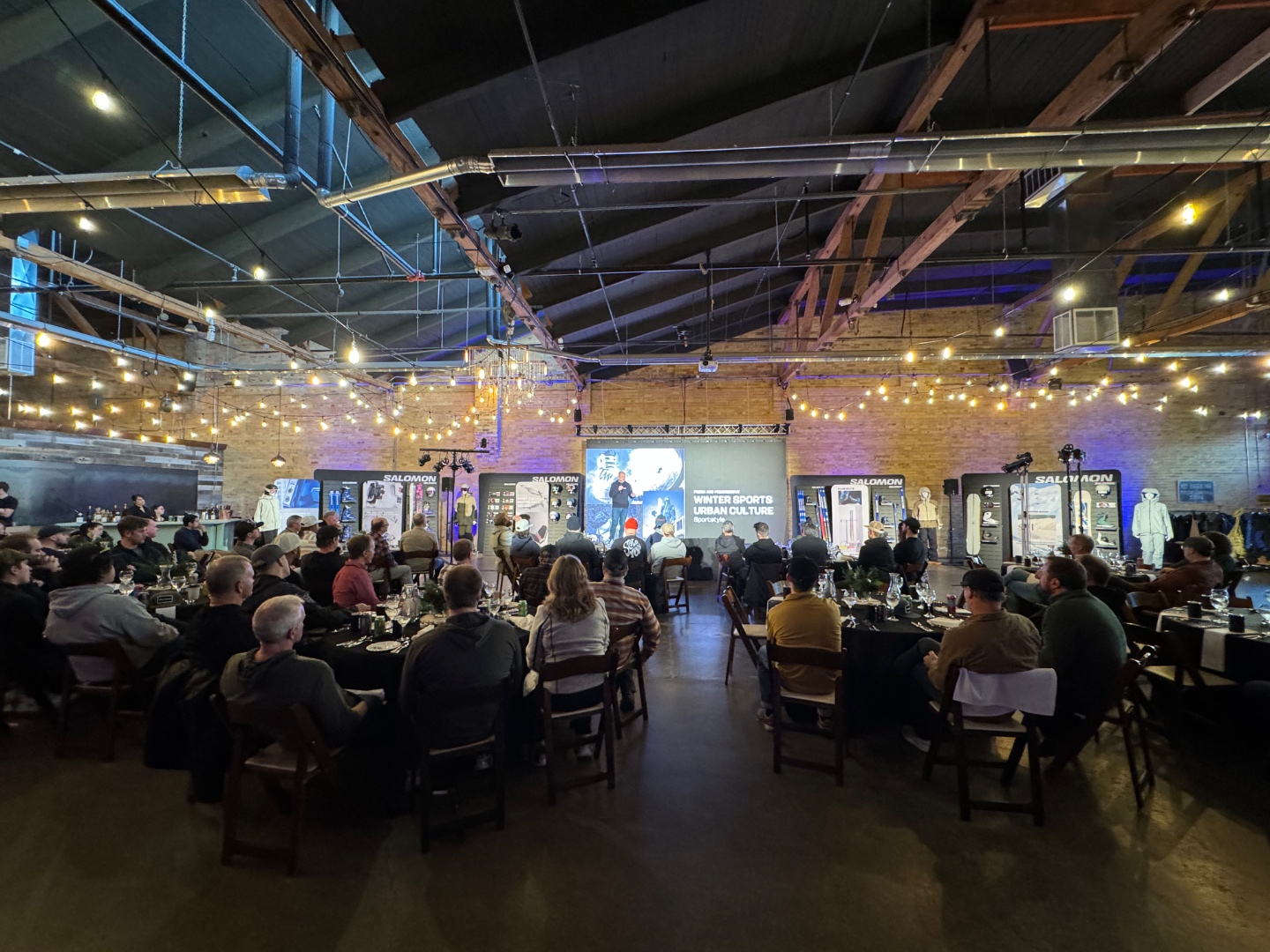 Salomon Winter Sports Urban Culture product launch event with full AV production by SwissMixx Audio in Utah