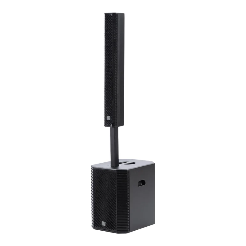 Slim column array speaker system available for wedding audio rental in Boise Idaho