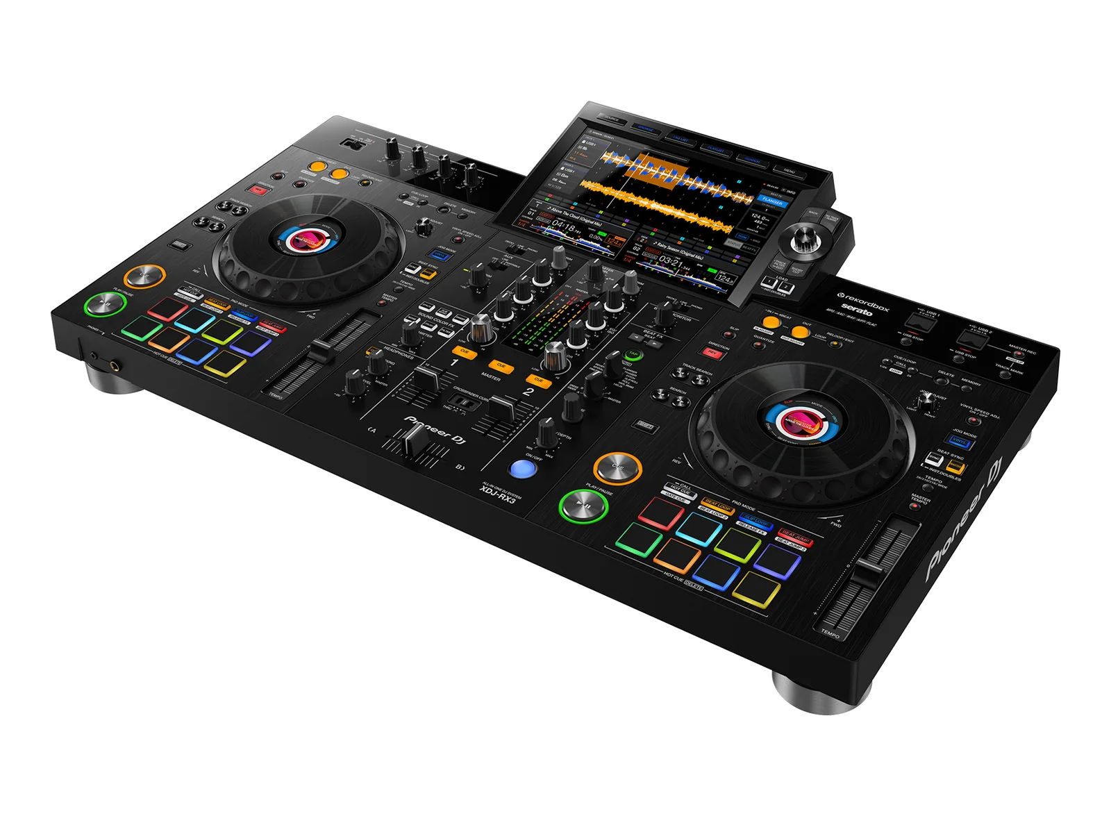 Pioneer DJ XDJ-RX3 all-in-one DJ system rental, two decks with a 10.1 inch touchscreen