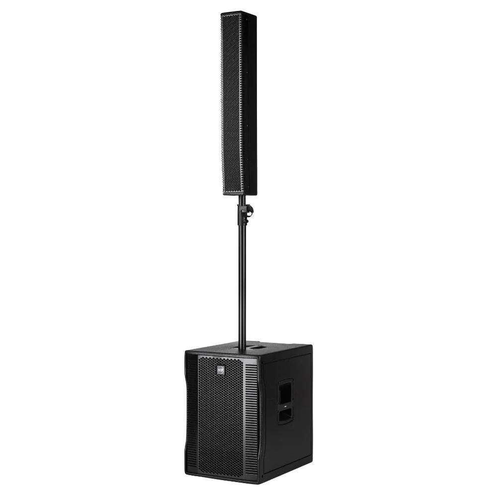 Slim column array speaker system available for wedding audio rental in Boise Idaho